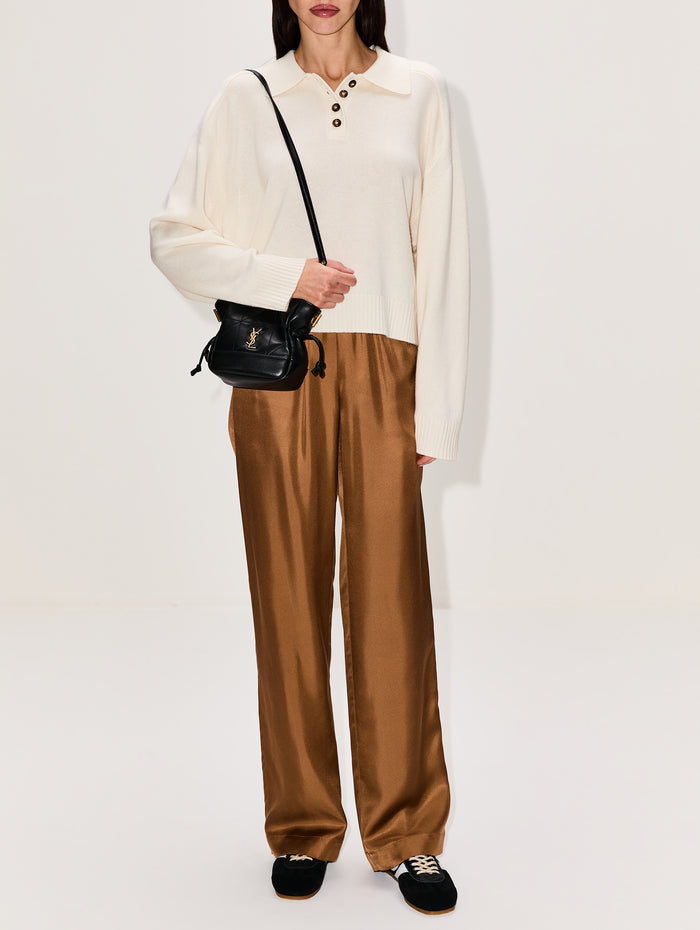 Homere Polo Sweater,LOULOU DE SAISON,IVORY,Image 1