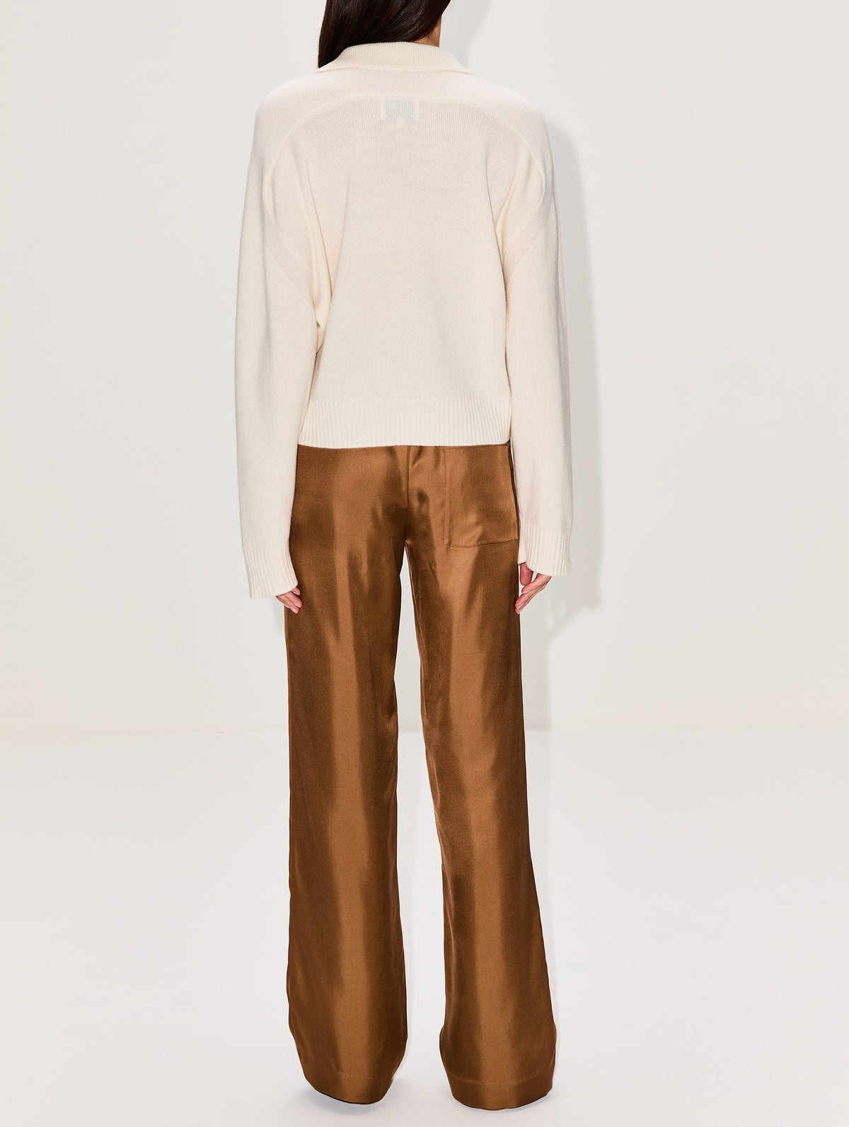 Homere Polo Sweater,LOULOU DE SAISON,IVORY,Image 3