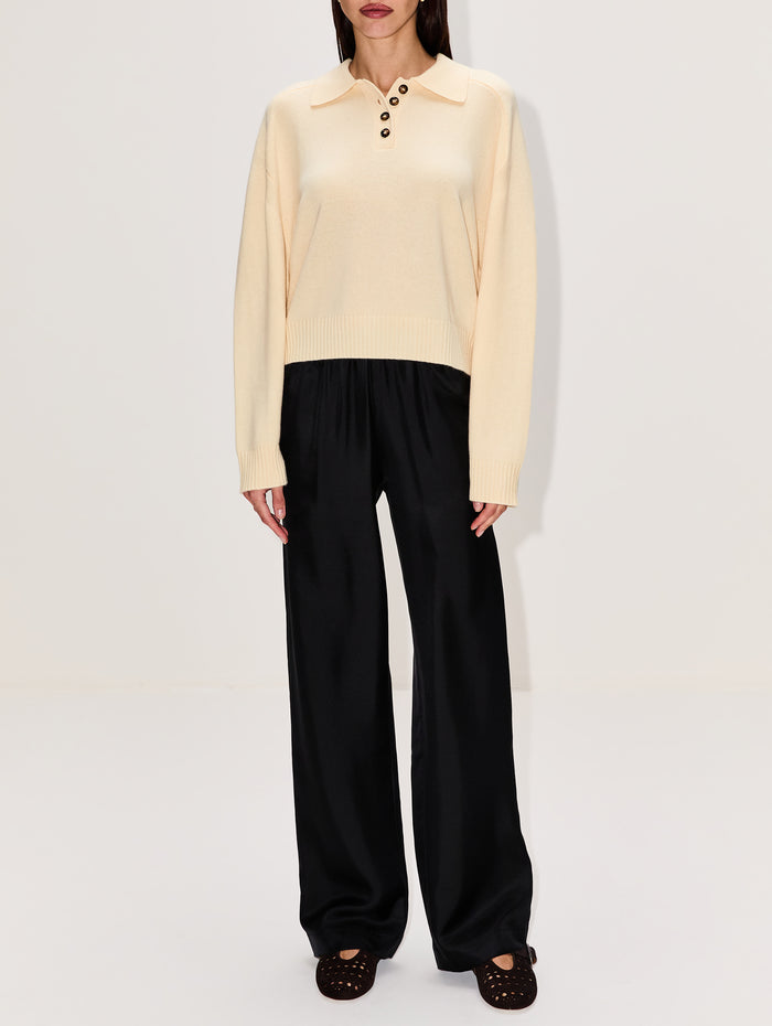 Homere Polo Sweater,LOULOU DE SAISON,BUTTER,Image 1