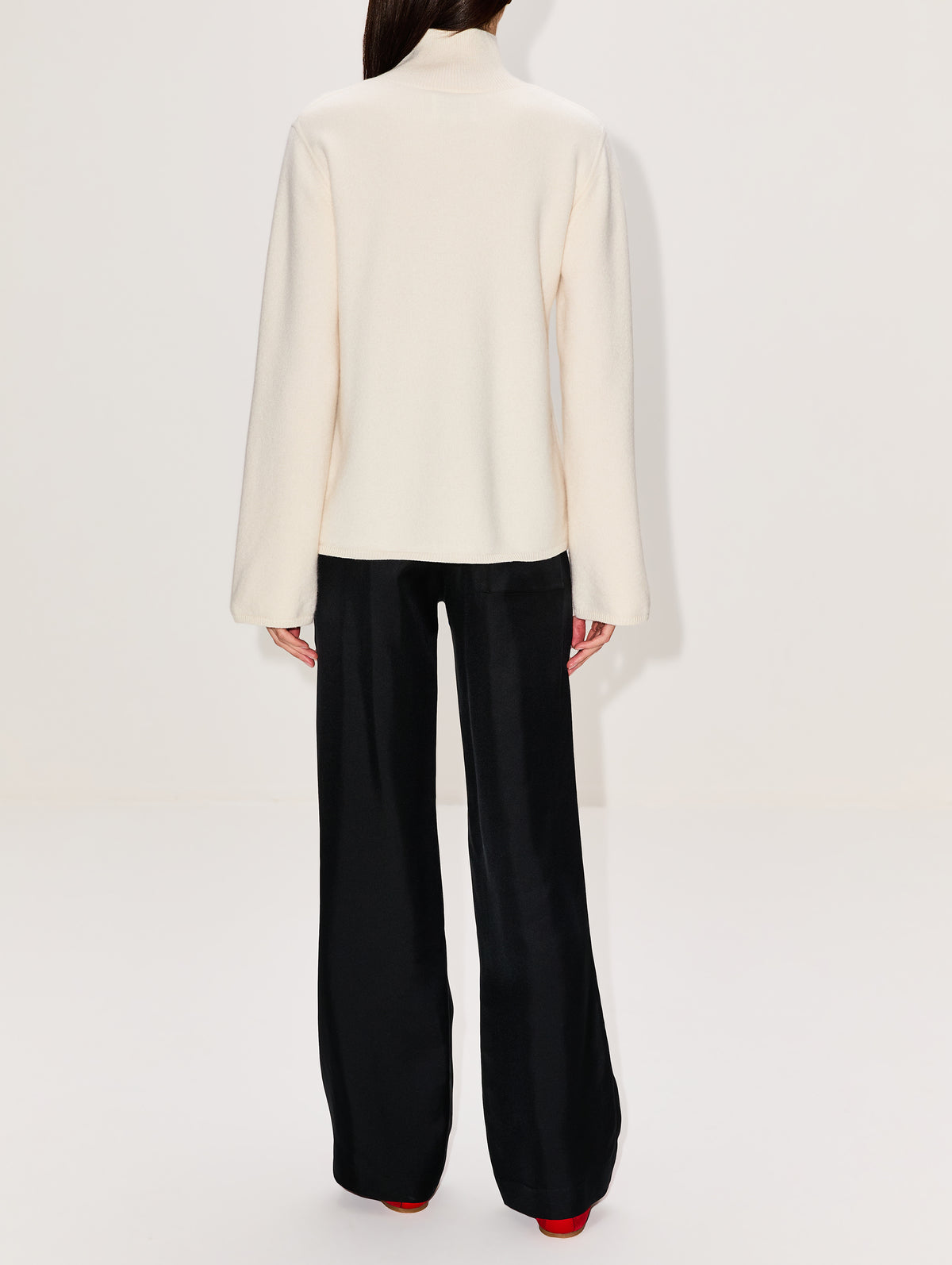 Gabi Zipped Cardigan,LOULOU DE SAISON,IVORY,Image 3