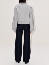 Melange Sweatshirt,MIU MIU,GREY,Image 3