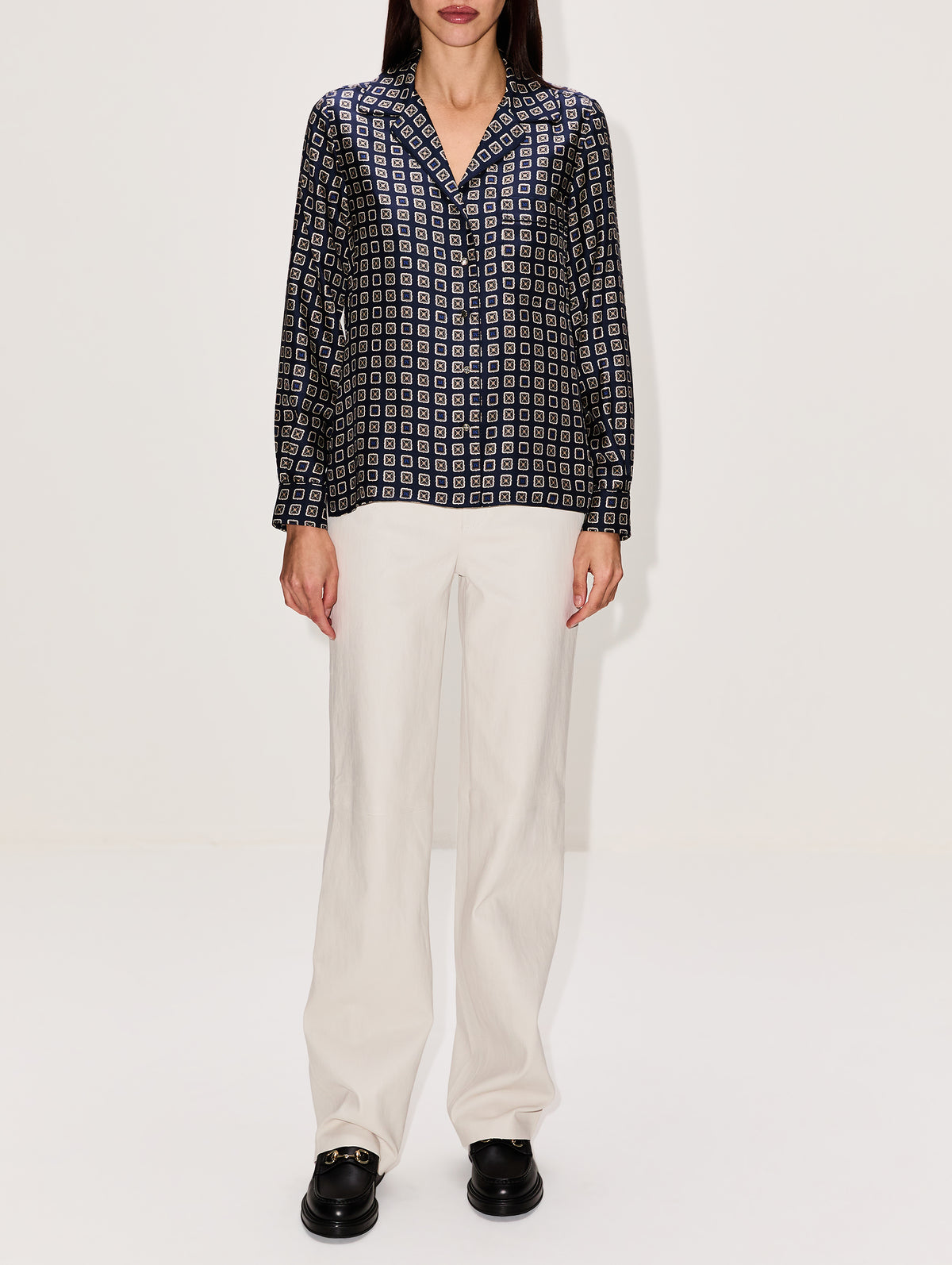 Printed Silk Blouse,MAX MARA,ULTRAMARINE,Image 2