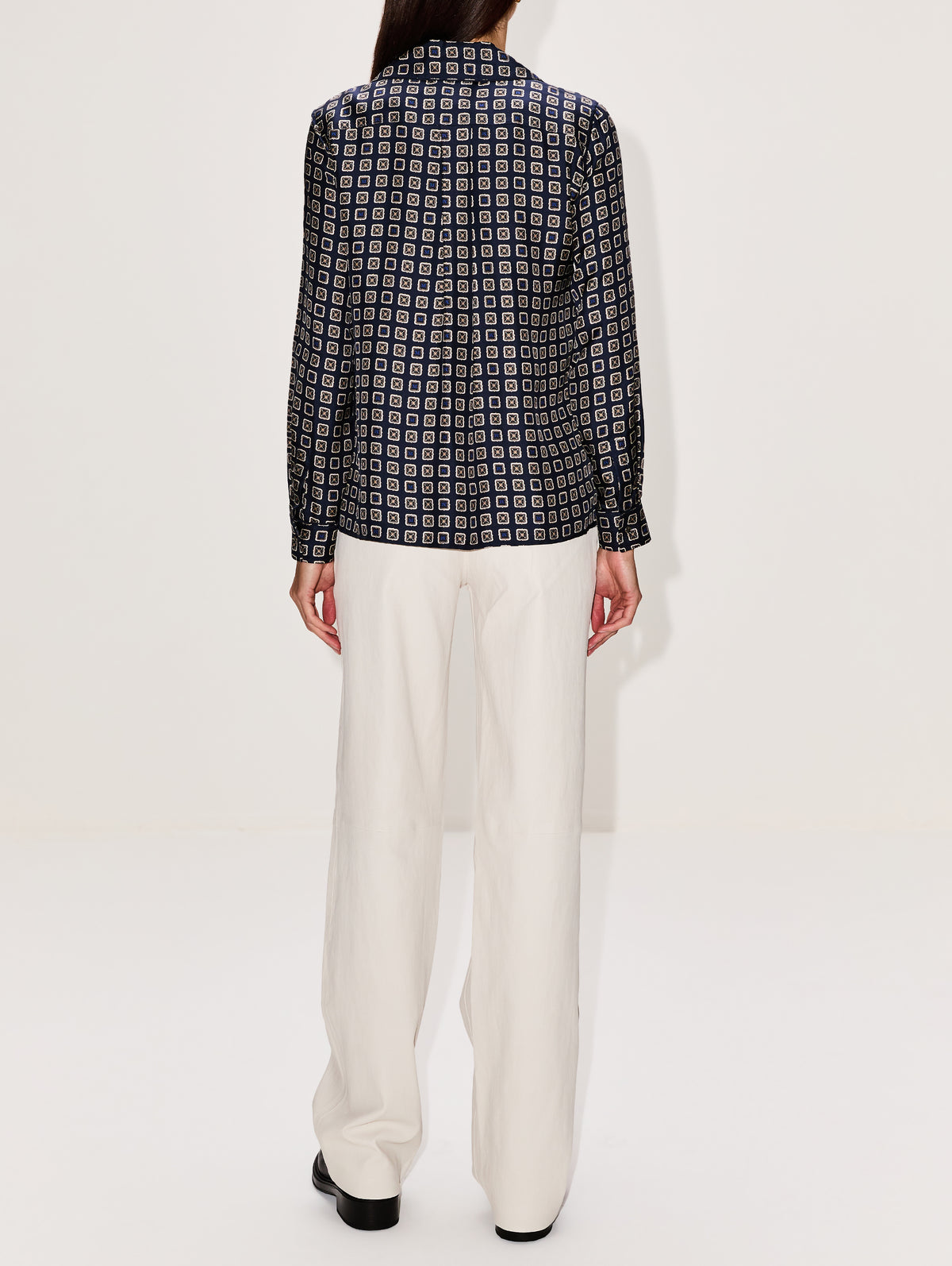Printed Silk Blouse,MAX MARA,ULTRAMARINE,Image 3