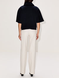 Collared Cape Wrap Poncho,MAX MARA,ULTRAMARINE,Image 3