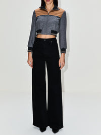 Two Tone Jacket,MIU MIU,GREY/CAMEL,Image 2