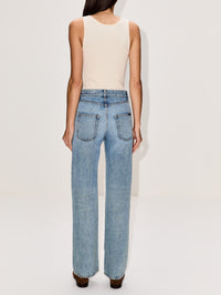 Cassandre Embroidered Tank Top,SAINT LAURENT,NATUREL/BLACK,Image 3