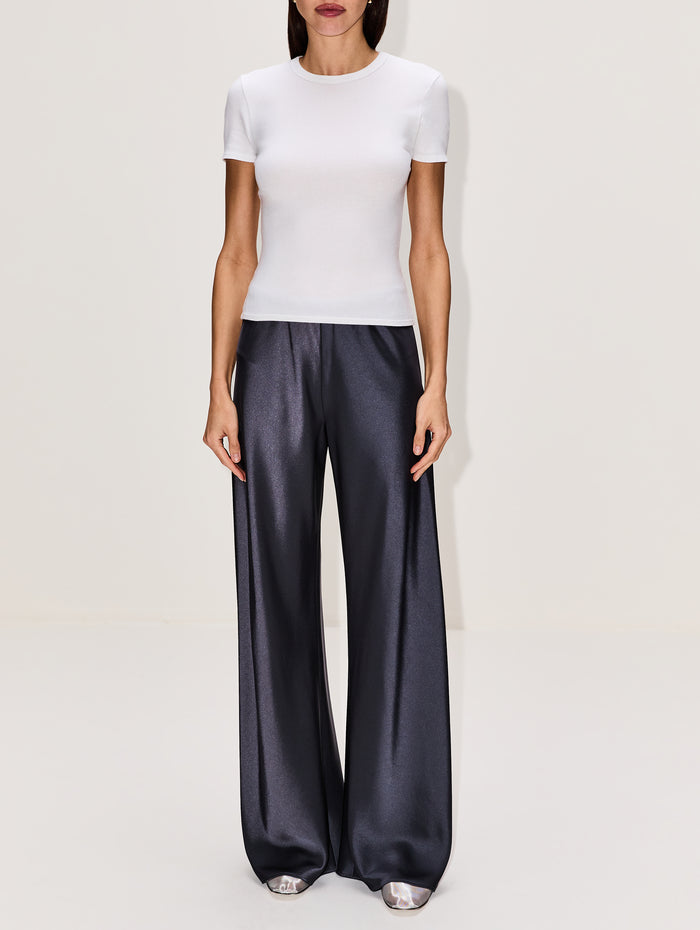 Satin Colby Pant,LA LIGNE,GUNMETAL,Image 1