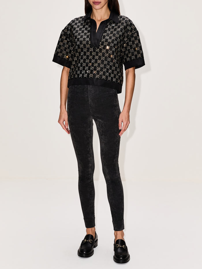 High Waisted Pant,GUCCI,PETROL,Image 1