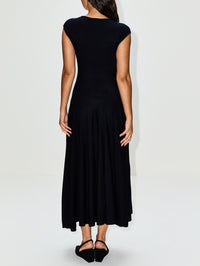 V Sculpt Dress,ALAIA,MINUIT,Image 4