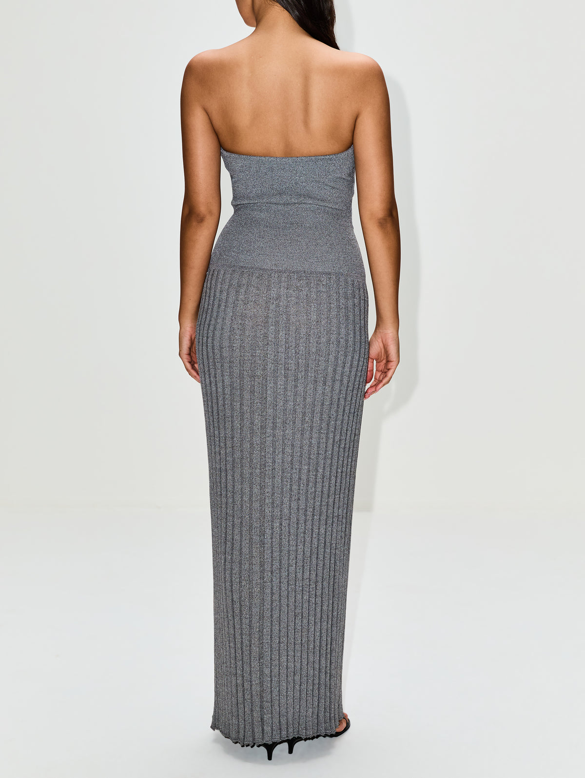 Slashed Sunray Strapless Knit Dress