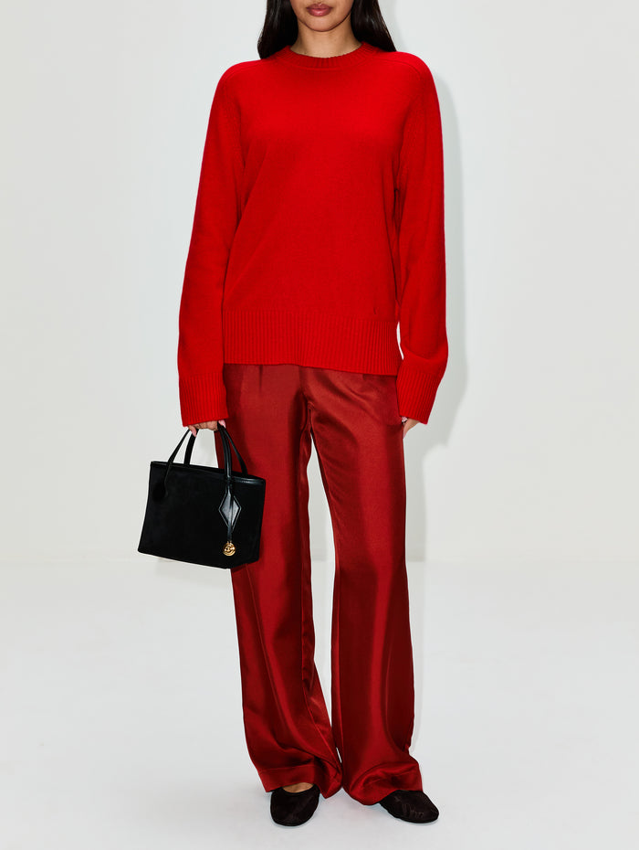 Alera Wide Leg Pant,LOULOU DE SAISON,RED,Image 1