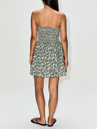 Shirred Bodice Mini Dress,MATTEAU,VINE,Image 4