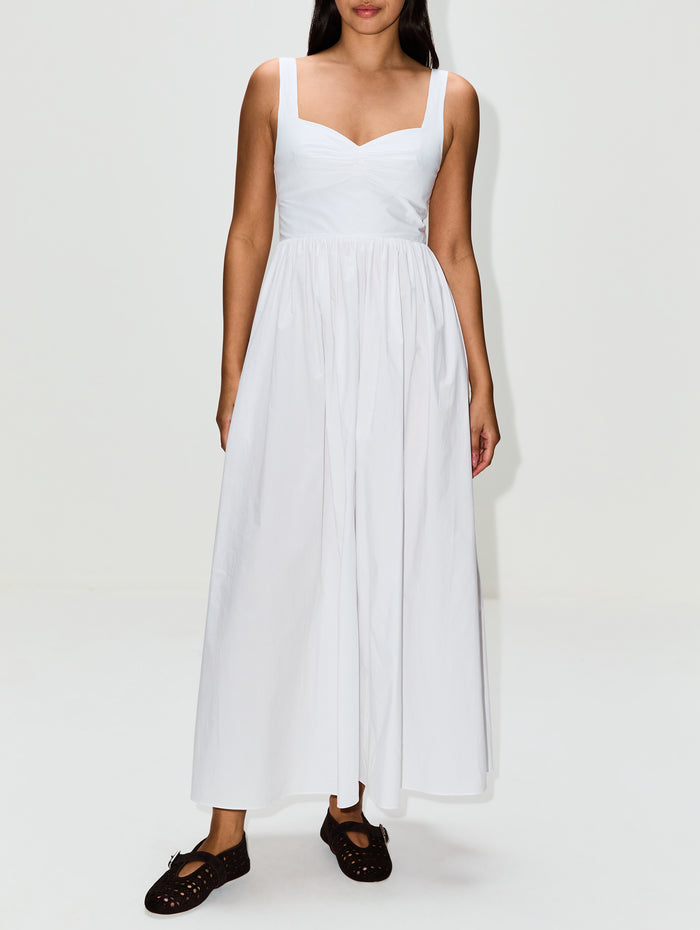 Bralette Midi Dress,MATTEAU,WHITE,Image 1