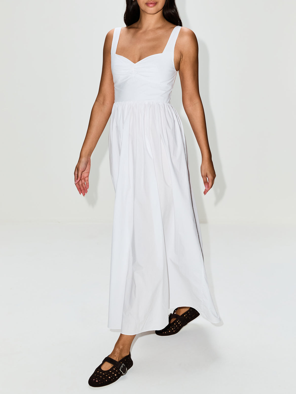 Bralette Midi Dress,MATTEAU,WHITE,Image 3