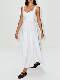 Bralette Midi Dress,MATTEAU,WHITE,Image 3