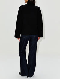 Gabi Zipped Cardigan,LOULOU DE SAISON,BLACK,Image 3