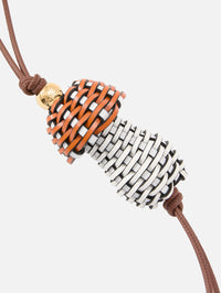 Woven Mushroom Charm,LOEWE,MAPLE/SOFT WHITE,Image 2