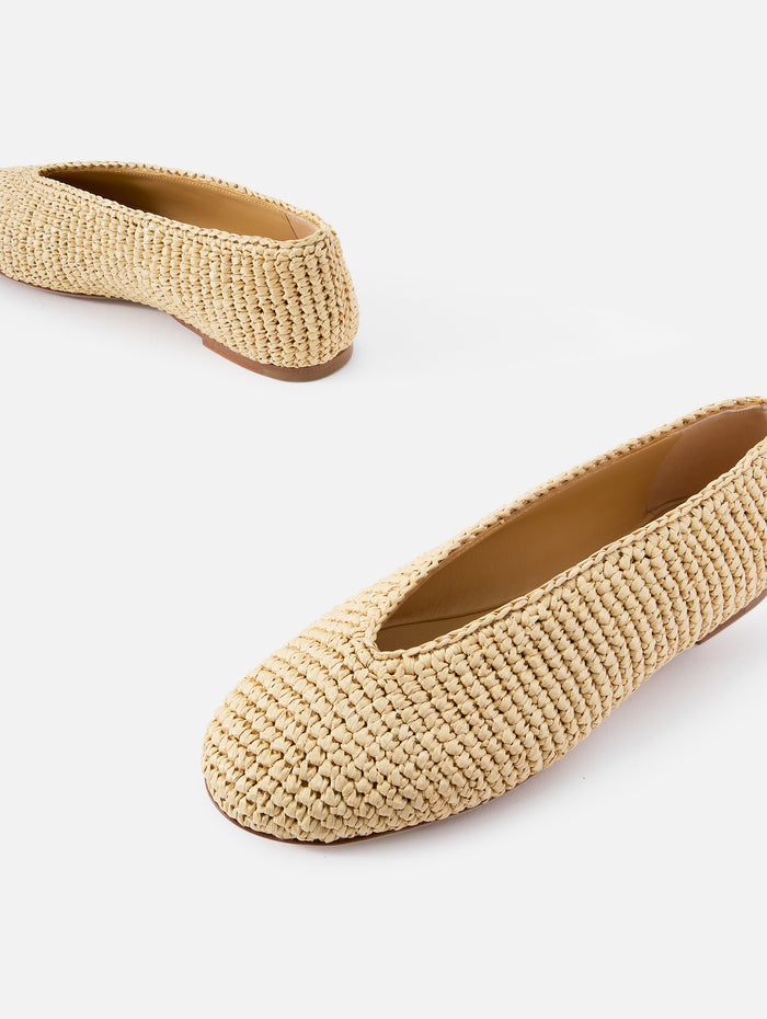 Rosa Ballet Flat,BOTTEGA VENETA,NATURAL,Image 1