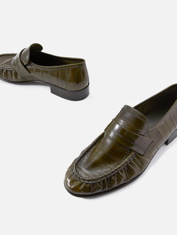 Soft Loafer,THE ROW,OLIVE,Image 1