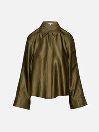 Cape Shirt,LOEWE,KHAKI GREEN,Image 1