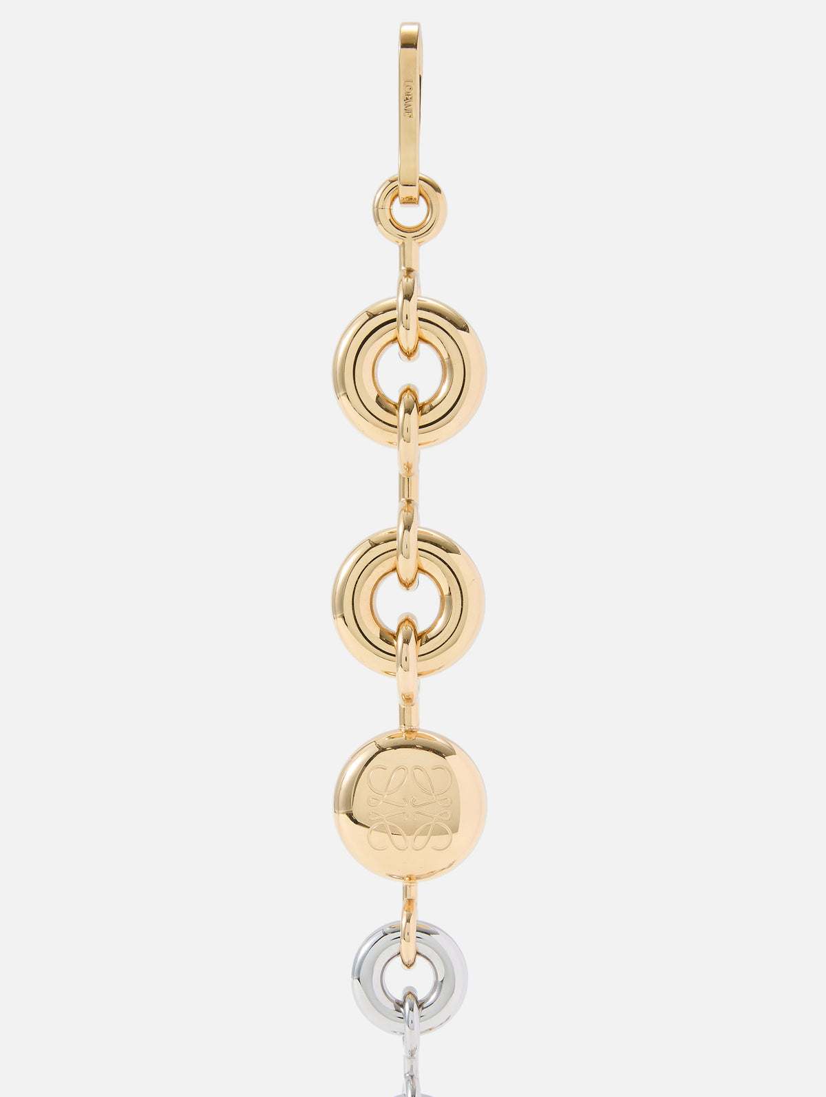 Bicolor Donut Chain Strap,LOEWE,SILVER/GOLD,Image 2