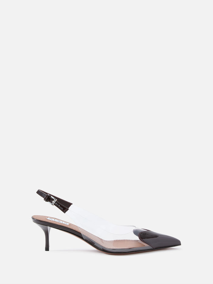 Le Coeur Slingback 55mm,ALAIA,AUBERGINE,Image 1