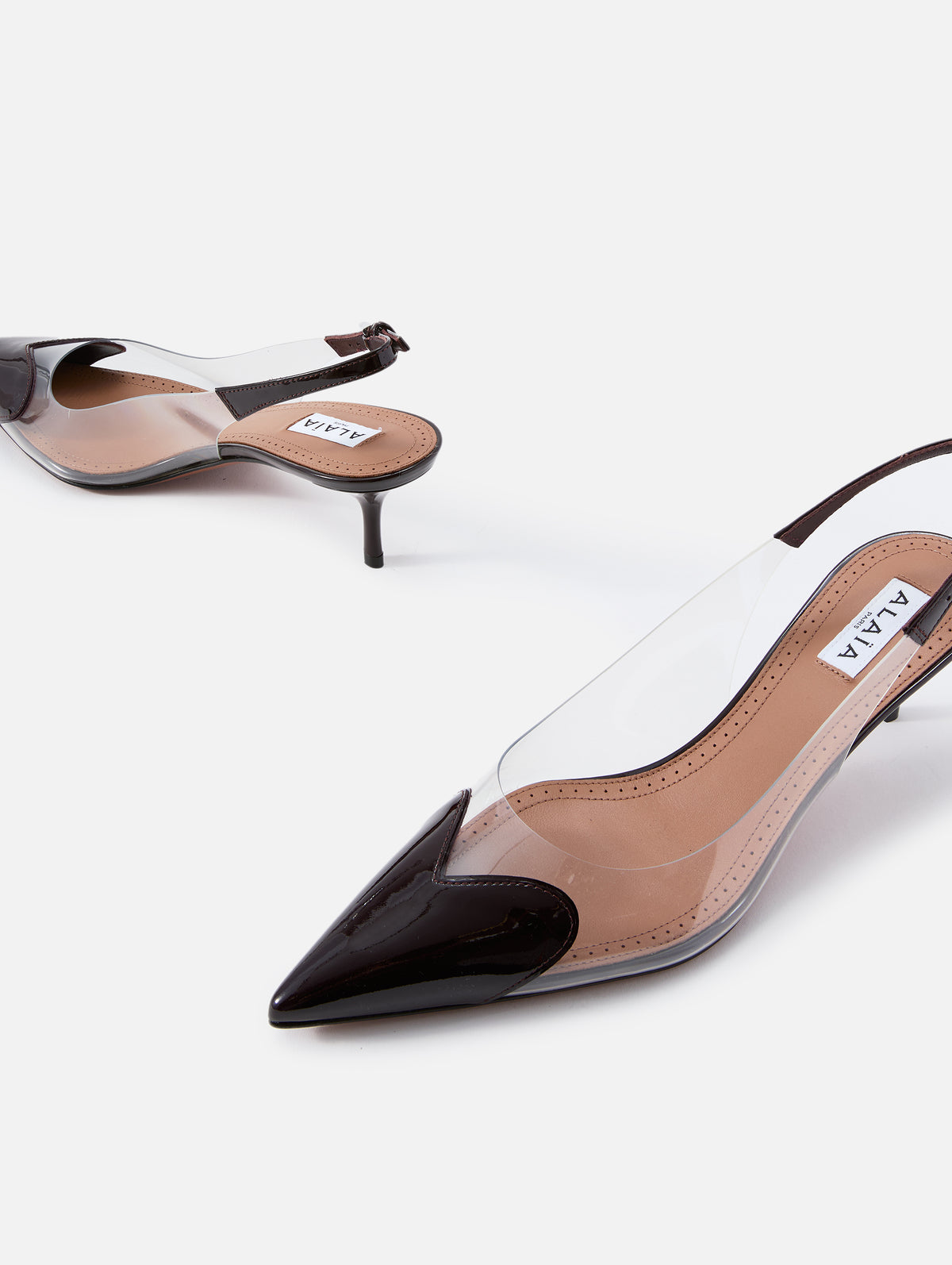 Le Coeur Slingback 55mm,ALAIA,AUBERGINE,Image 2