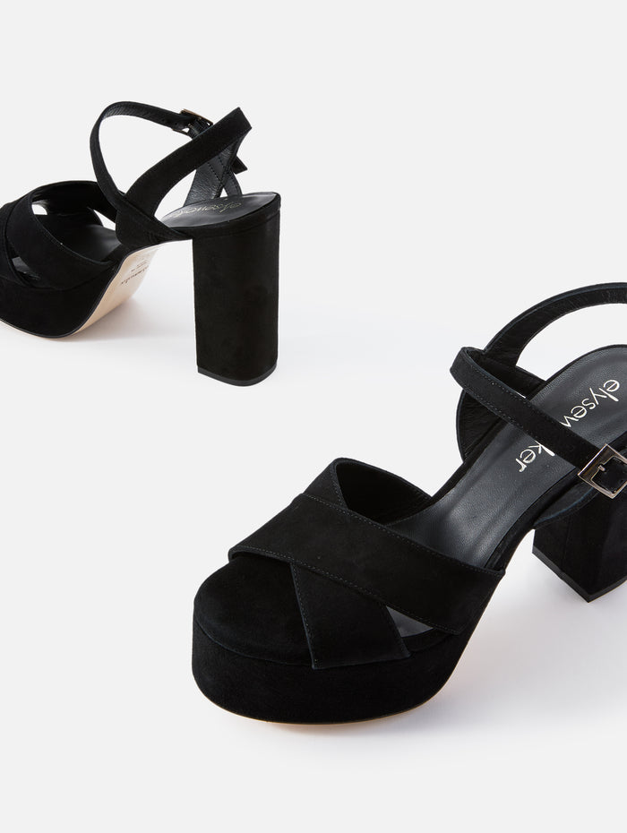 Pali Platform,ELYSEWALKER LABEL,BLACK SUEDE,Image 1