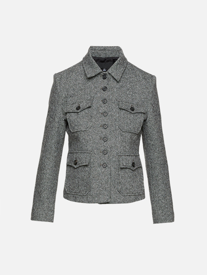 Jamison Jacket,NILI LOTAN,BLACK DONEGAL,Image 1