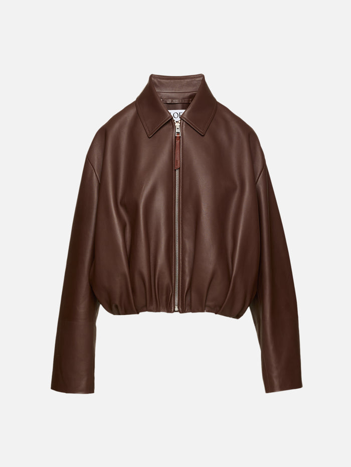 Draped Jacket,LOEWE,CHOCOLATE BROWN,Image 1