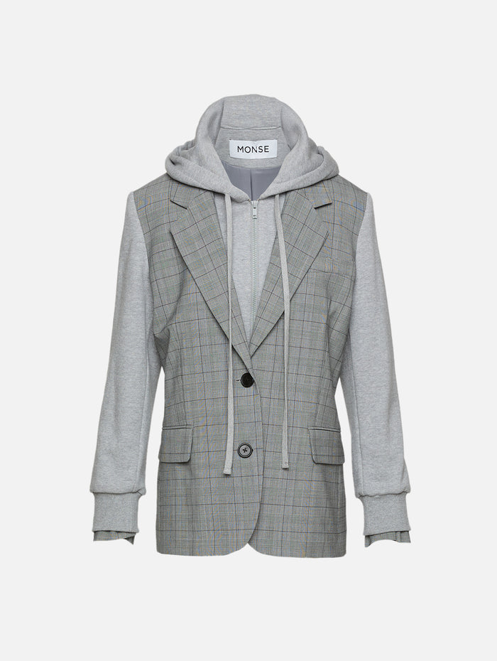 Deconstructed Hoodie Jacket,MONSE,GREY,Image 1