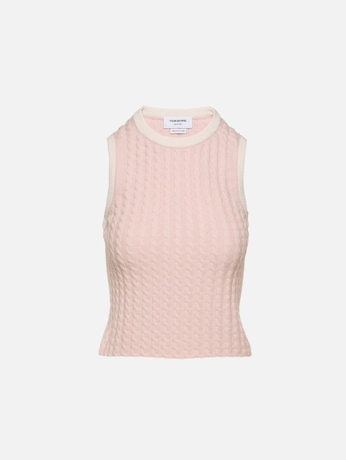 Baby Sleeveless Top,THOM BROWNE,LIGHT PINK,Image 1