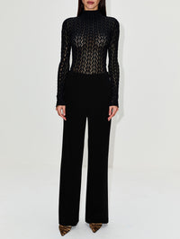 High Neck Bodysuit,ALAIA,NOIR ALAIA,Image 2