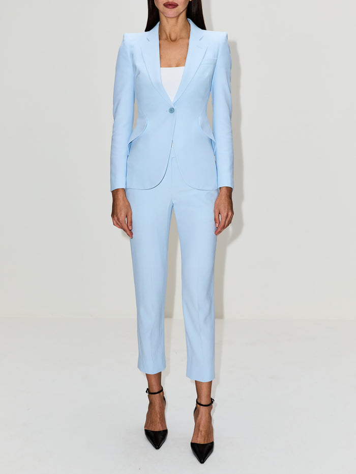 One Button Blazer Jacket,ALEXANDER MCQUEEN,ICE BLUE,Image 1