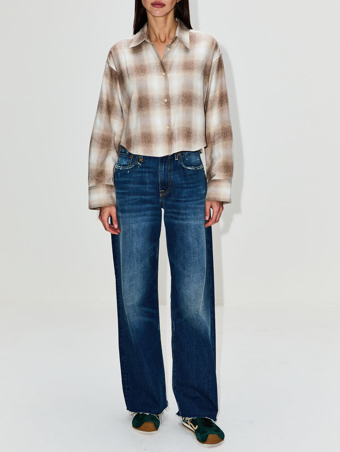 Ana Cropped Shirt,CITIZENS OF HUMANITY,SCHIFFER PLAID,Image 1