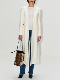Duster Coat,ELEVENTY,WHITE,Image 2