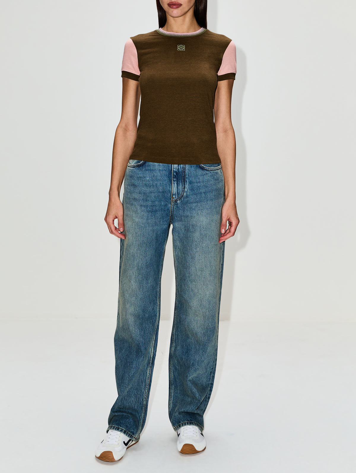 Small Fit T Shirt,LOEWE,KHAKI GREEN,Image 2