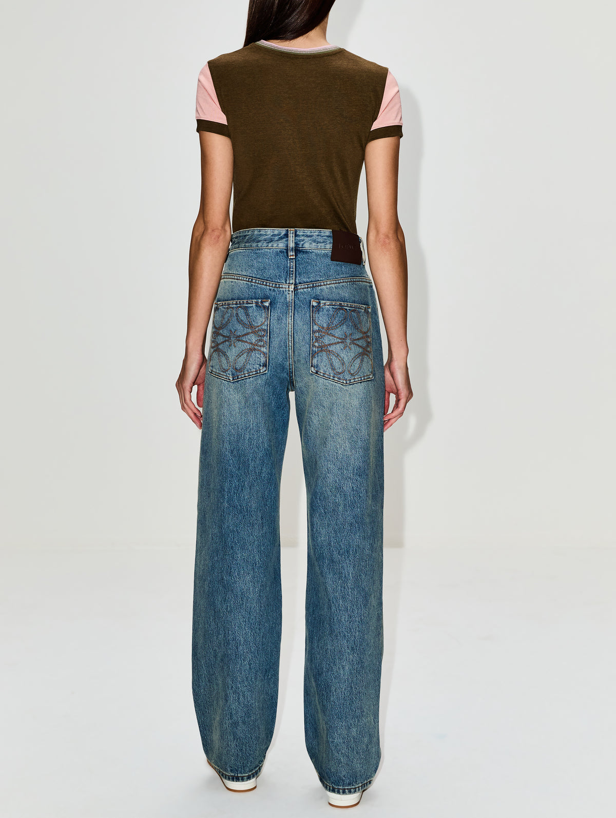 Straight Leg Denim,LOEWE,WASHED DENIM,Image 3
