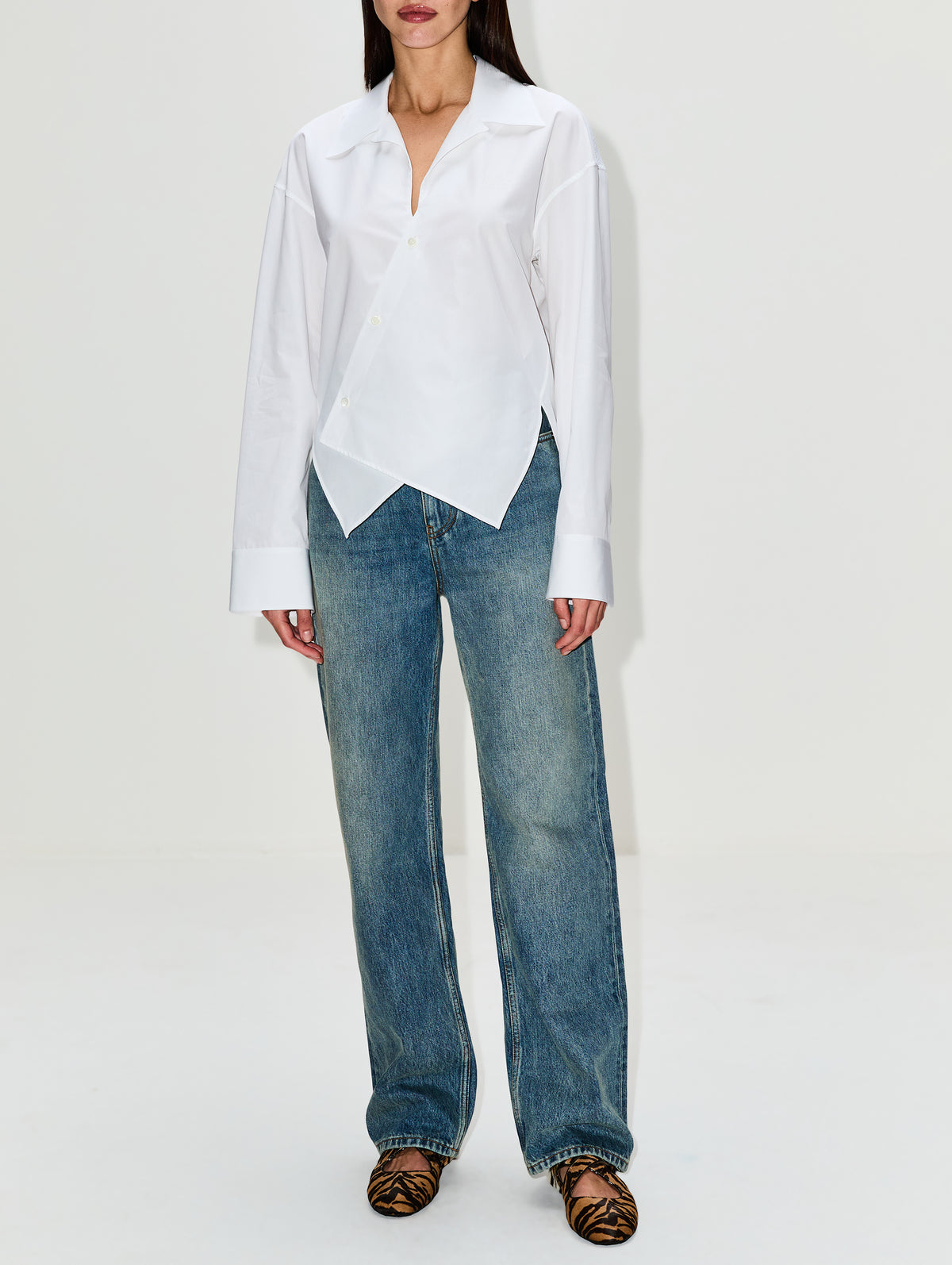 Crossed Blouse,LOEWE,WHITE,Image 2