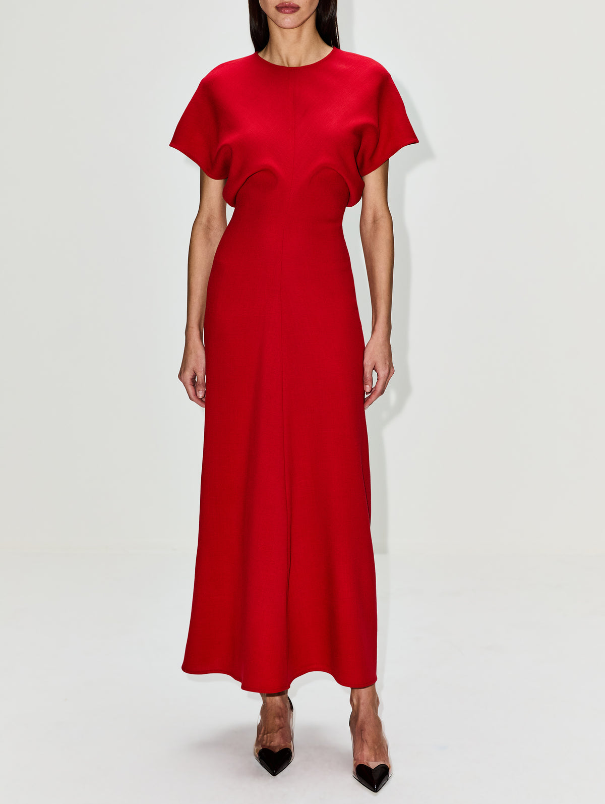 Slouch Waist Wool Dress,TOTÉME,POPPY,Image 2