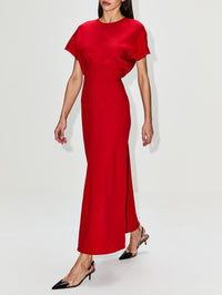 Slouch Waist Wool Dress,TOTÉME,POPPY,Image 3