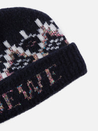 Printed Beanie,LOEWE,NAVY/MULTI,Image 2