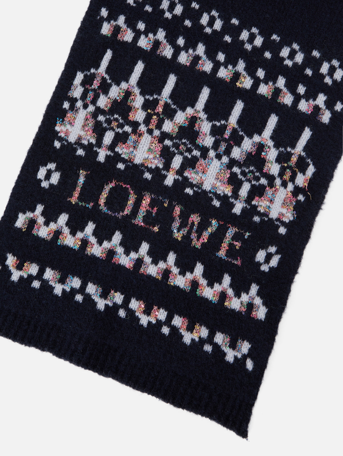 Printed Scarf,LOEWE,NAVY/MULTI,Image 2
