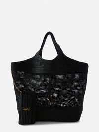 Icare Raffia Tote,SAINT LAURENT,BLACK,Image 3