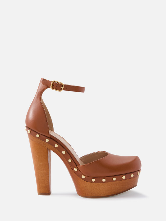 Lola Platform Pump,CHLOÉ,GINGER BROWN,Image 1
