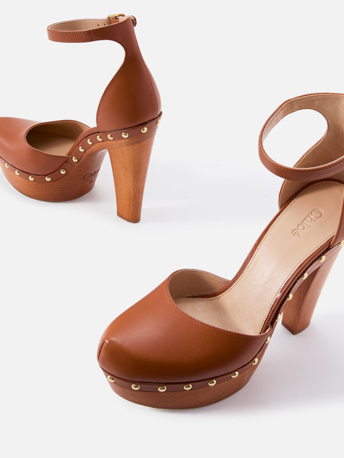 Lola Platform Pump,CHLOÉ,GINGER BROWN,Image 1