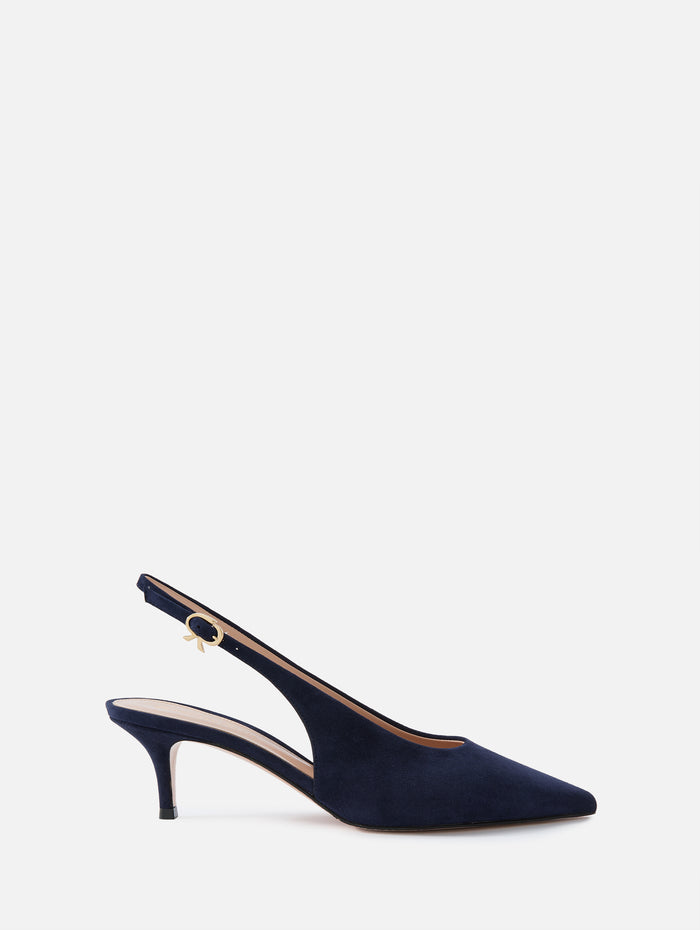 Robbie Slingback Heel 55mm,GIANVITO ROSSI,DENIM BLUE,Image 1