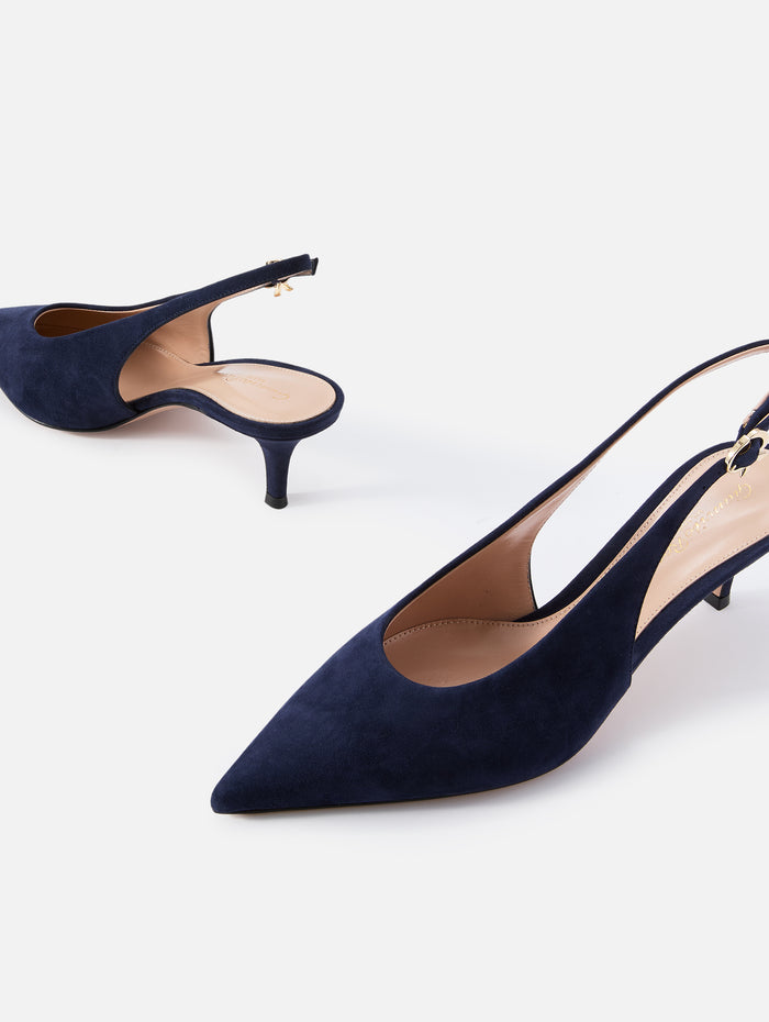 Robbie Slingback Heel 55mm,GIANVITO ROSSI,DENIM BLUE,Image 1