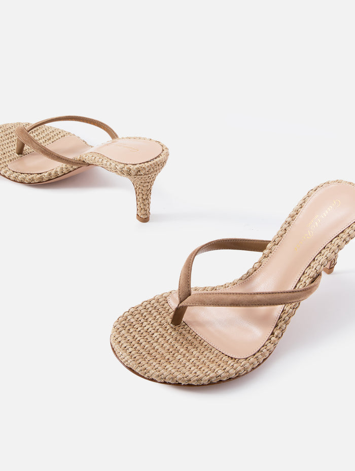 Calypso Heel Sandal,GIANVITO ROSSI,CAMEL NATURAL,Image 1
