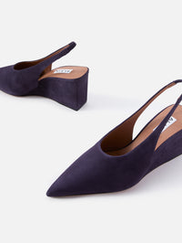 Slingback Wedge 75mm,ALAIA,AUBERGINE,Image 2